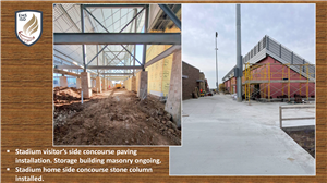 Stadium visitor side concourse paving